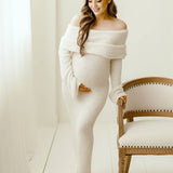 Isolde | Off-Shoulder Long Sleeve Maternity Dress