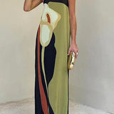 Eliza | Elegant Printed Strapless Maxi Dress