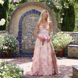 Margot | Textured maxi dress with soft peach tones and refined finish