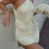 Virelle | Beaded Halter Neck Mini Dress