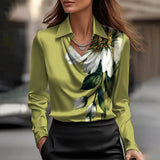Alina | Chic V-Neck Blouse with Lustrous Finish