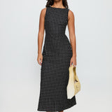 Polka Dot Sleeveless Midi Dress