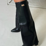 Women’s Suede Knee High Block Heel Boots