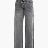 High Waist Straight Leg Light Wash Denim Jeans