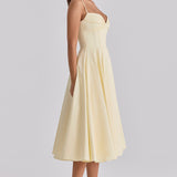 Seraphina | Pima Cotton Gathered Bust Midi Dress