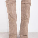 Women’s Suede Knee High Block Heel Boots
