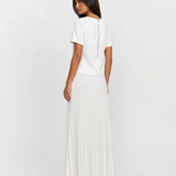Pleated Maxi Skirt and Short Sleeve Top Two Piece Set