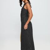 Polka Dot Sleeveless Midi Dress