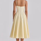 Seraphina | Pima Cotton Gathered Bust Midi Dress