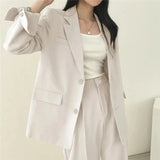 Elegant Tailored Blazer and Wide Leg Pants Suit Set