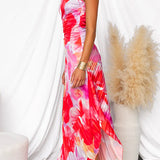 One Shoulder Floral Maxi Dress