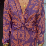 Printed Twist-Front Midi Dress