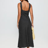 Polka Dot Sleeveless Midi Dress