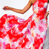 One Shoulder Floral Maxi Dress