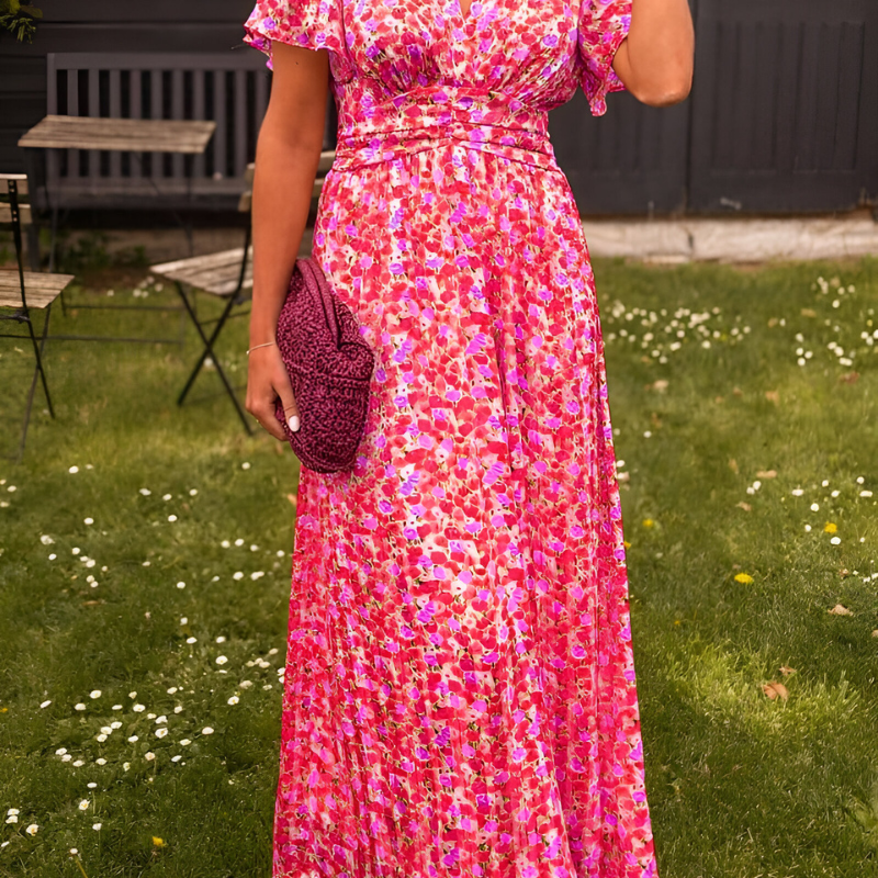 Ava™ | Elegantes Maxikleid mit V-Ausschnitt und femininer Passform