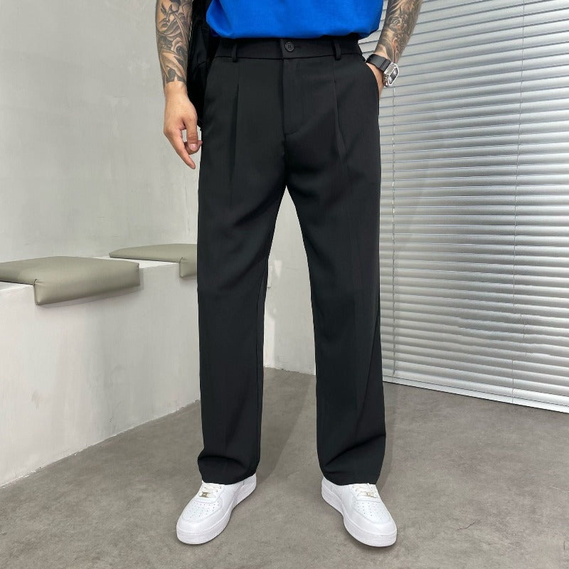 Men’s Relaxed Fit Straight Leg Casual Trousers