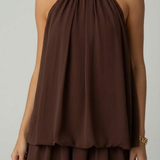 Halterneck Chiffon Mini Dress