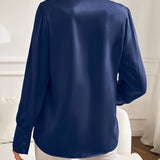 Juliana | Women’s Satin Blouse with Tie Neck