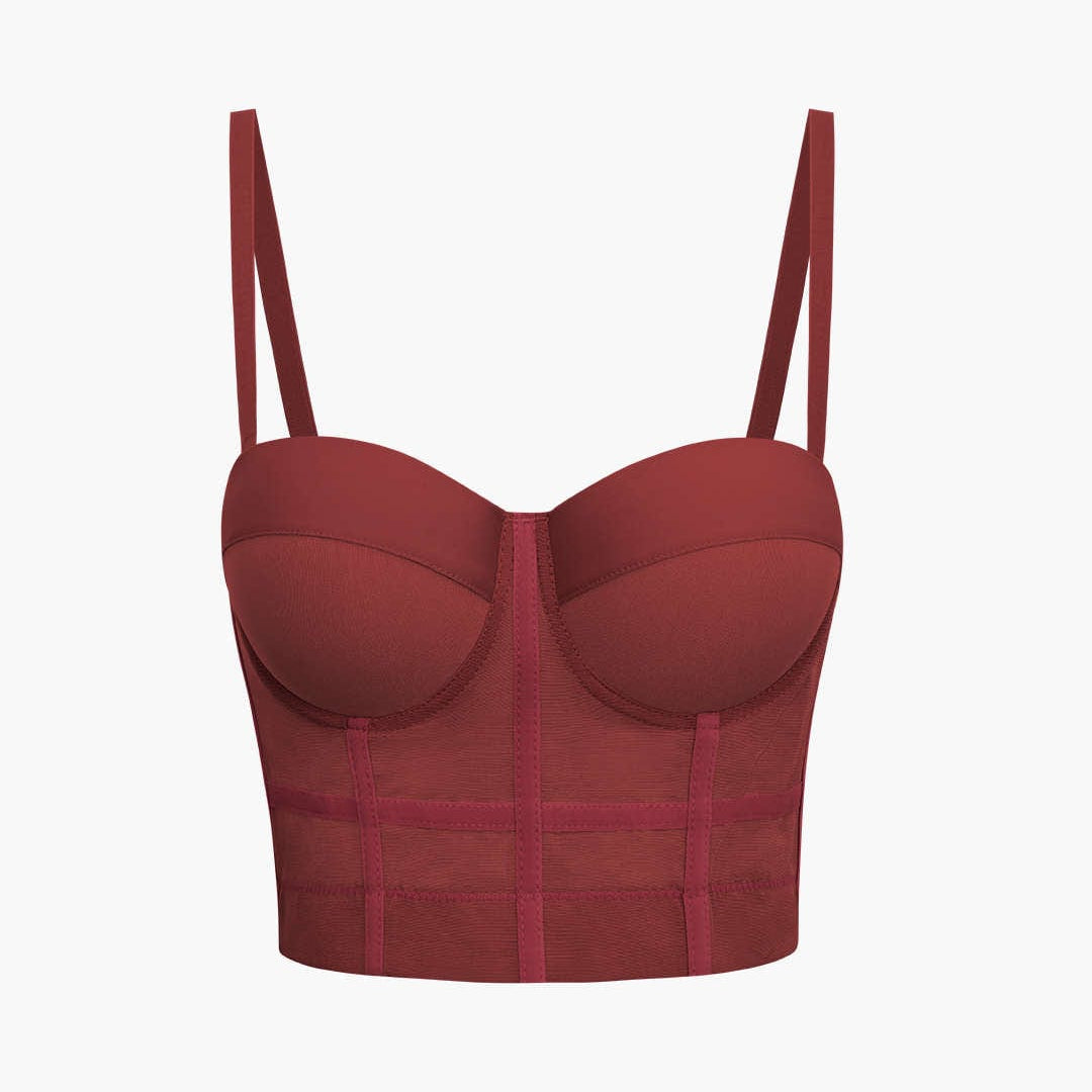 Ida | Figurbetontes Bustier-Top mit Bügel-Cups und transparenter Mesh-Struktur