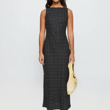 Polka Dot Sleeveless Midi Dress