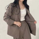Elegant Tailored Blazer and Wide Leg Pants Suit Set