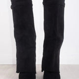 Women’s Suede Knee High Block Heel Boots
