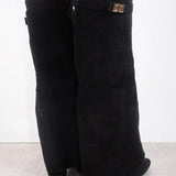 Women’s Suede Knee High Block Heel Boots