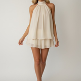 Halterneck Chiffon Mini Dress