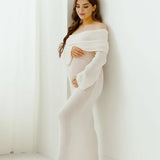 Isolde | Off-Shoulder Long Sleeve Maternity Dress