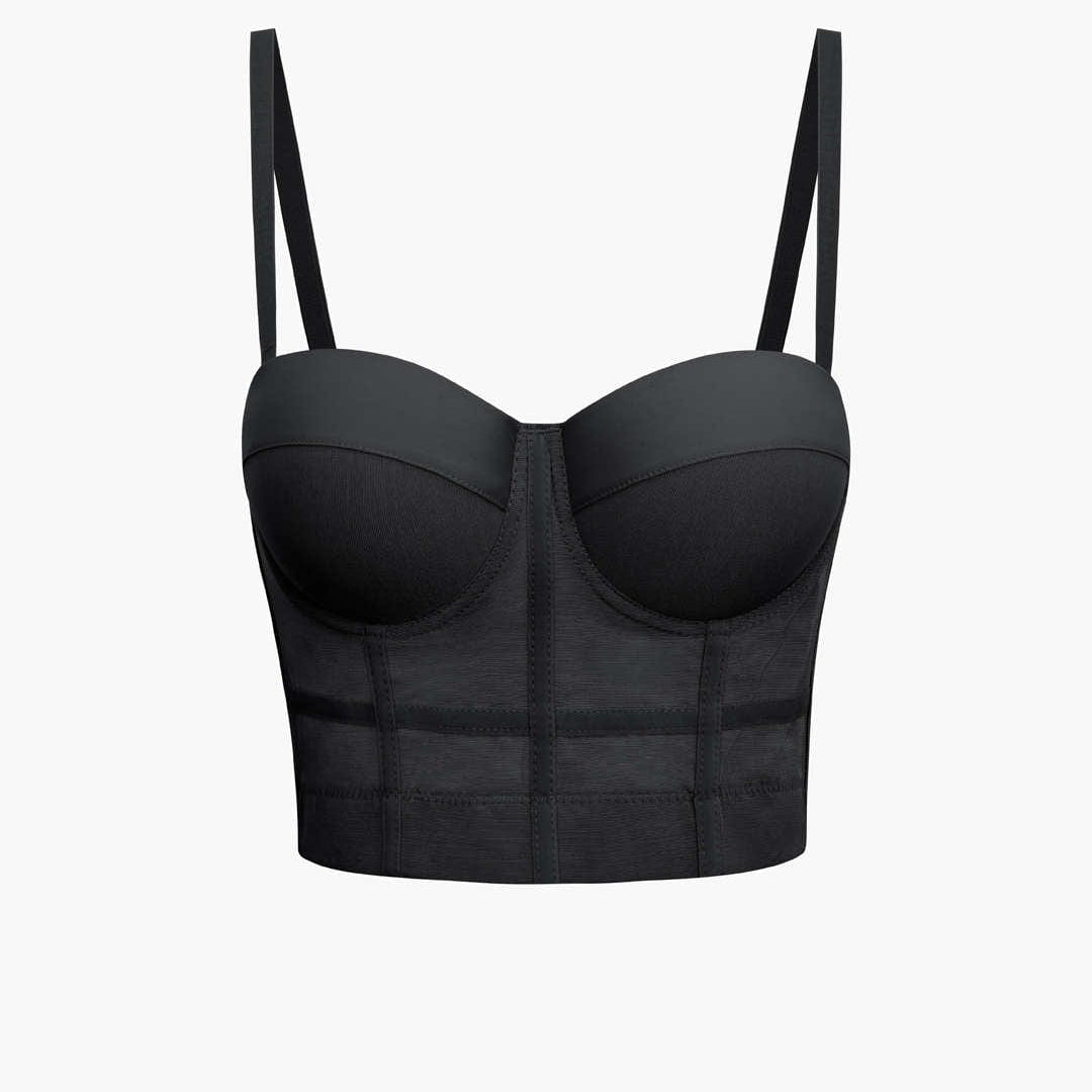 Ida | Figurbetontes Bustier-Top mit Bügel-Cups und transparenter Mesh-Struktur