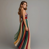 Vesper | Strapless Pleated Maxi Dress with Flowing Silhouette