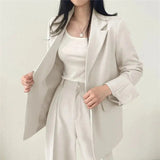 Elegant Tailored Blazer and Wide Leg Pants Suit Set
