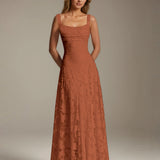 Adrienne | Floral Lace A-Line Bridesmaid Gown