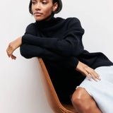 Oversized High Neck Knit Sweater Modern Relaxed Fit