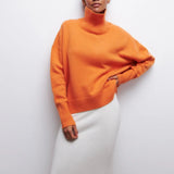 Oversized High Neck Knit Sweater Modern Relaxed Fit