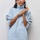 Oversized High Neck Knit Sweater Modern Relaxed Fit