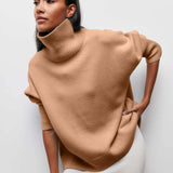 Oversized High Neck Knit Sweater Modern Relaxed Fit
