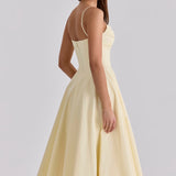 Seraphina | Pima Cotton Gathered Bust Midi Dress