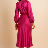 Seravelle | Elegant Midi Dress with a Roll Neck for Weddings and Events