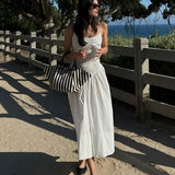 Shirred Bodice Cotton Midi Dress