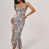 Floral Ruffle-Hem Maxi Dress