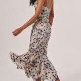 Floral Ruffle-Hem Maxi Dress