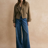 Cropped Belted Tailored Jacket