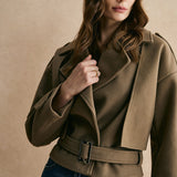 Cropped Belted Tailored Jacket