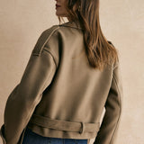 Cropped Belted Tailored Jacket