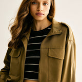 Klara | Cropped Utility Jacke – Lässig, Modern & Vielseitig