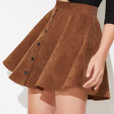 Lina | Ausgestellter Damen-Cordrock mit Knopfleiste