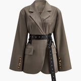 Belted Tailored Blazer Jacket