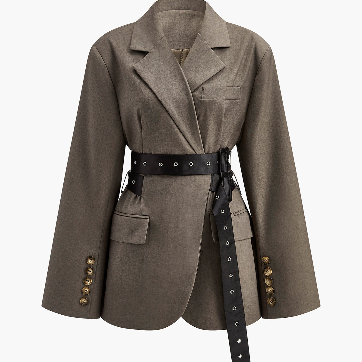 Belted Tailored Blazer Jacket