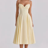 Seraphina | Pima Cotton Gathered Bust Midi Dress